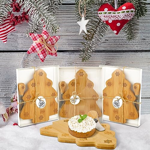 Kigley Tabla de Cortar en Forma de Árbol de Navidad Juego de 6 Piezas Madera Natural miniatura 3