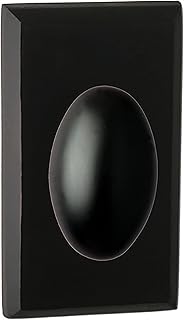 Bravura Hardware 905 Oxford Knob Privacy Lockset with Modern Rectangle Trim Door Knob for Bedroom/Bathroom, Matte Black