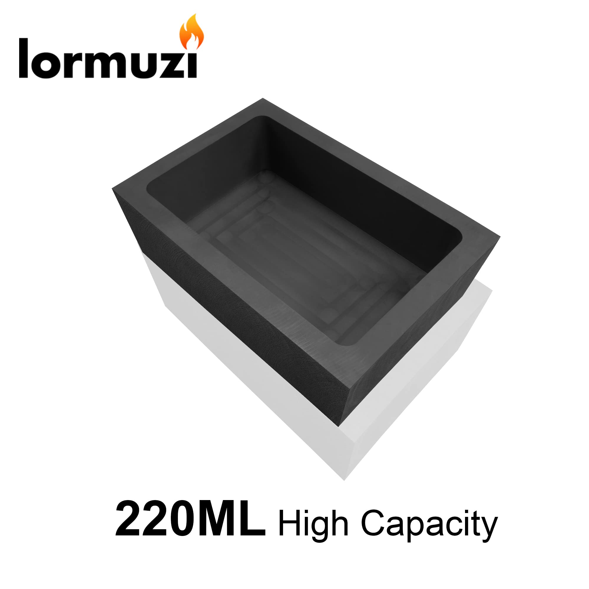 4KG-220ML Coquilla de grafito de alta pureza Forma de barra de grafito Oro-Plateado-Aluminio-Cobre-Latón-Zinc-plomo Aleación de metal fundido