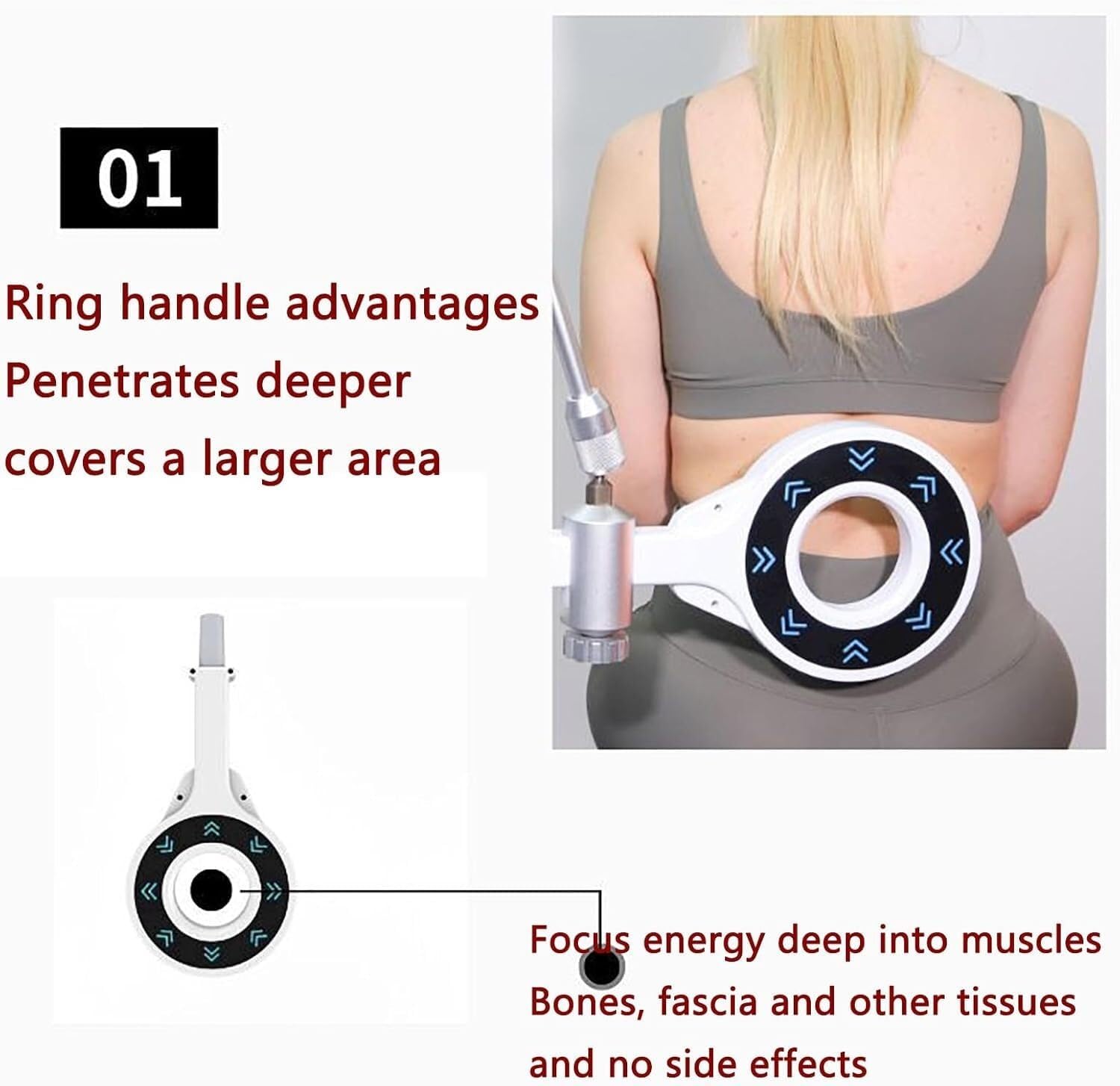 Máquina de Cuidado Corporal con Brazo Giratorio de 360°, 2 Modos de Trabajo, Intensidad Ajustable y frecuencia de 1000-3000 KHZ, no invasiva, for el Cuerpo.