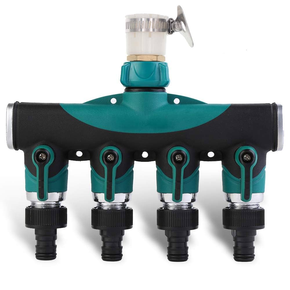 金属製 蛇口 4個セット Amazon | 蛇口 分岐 4方向へ自由に分岐 金属製 シールテープ同梱