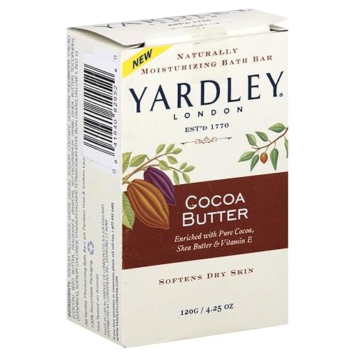 Yardley Barra hidratante de manteca de cacao 4.0 oz (paquete de 9)