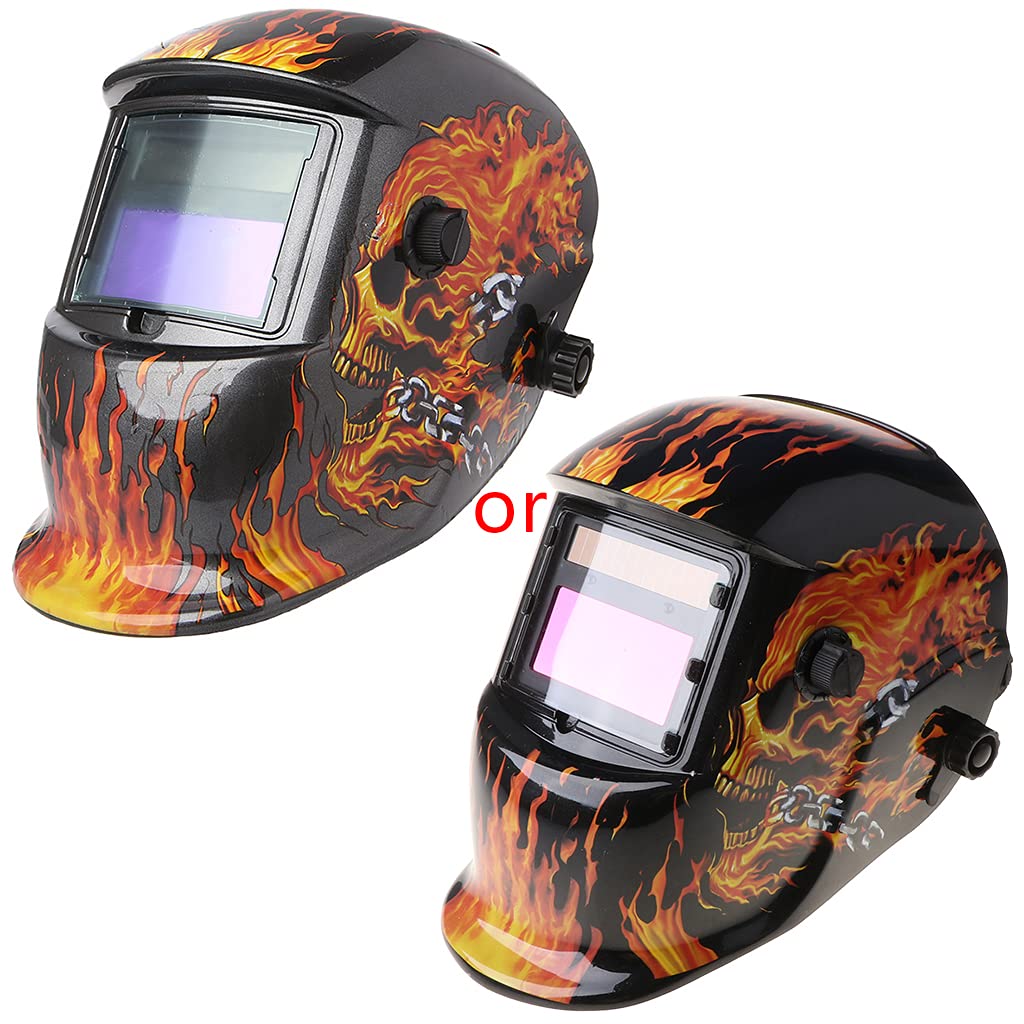 Casco per saldatura solare Occhiali automatici Fiamma del cranio