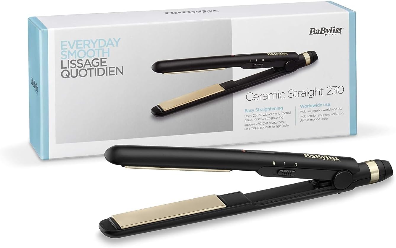 Hair Straightener, 25mm Straightening & Multiple Heat Settings, Up To 230°c Temperature With Fast Heat-up Time, Ready To Use In 30 Seconds With Salon-quality Results, ST089SDE (Black)