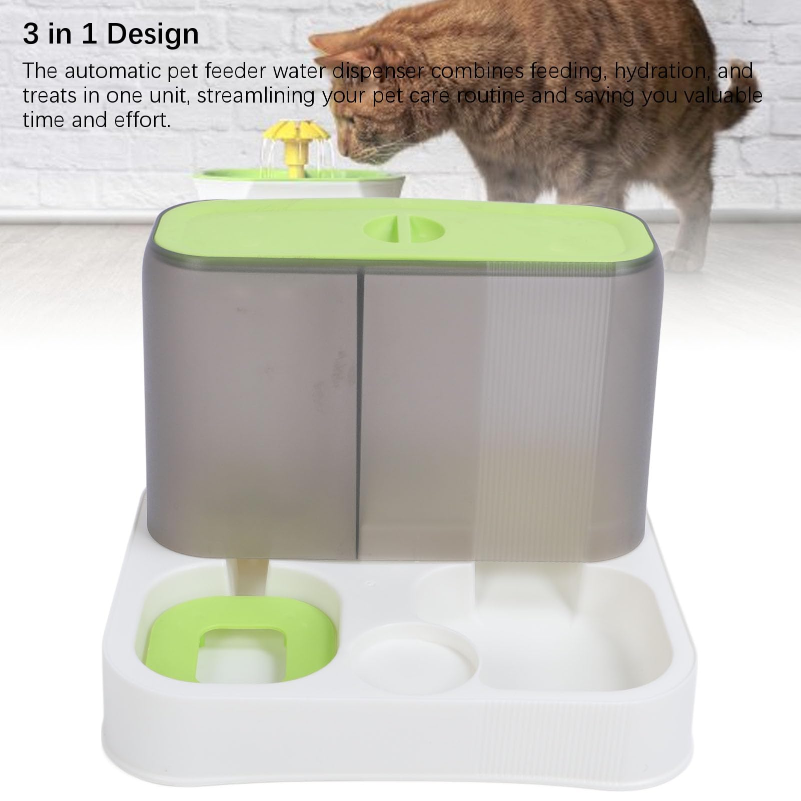 Comedero automático para gatos 3 en 1 de gran capacidad