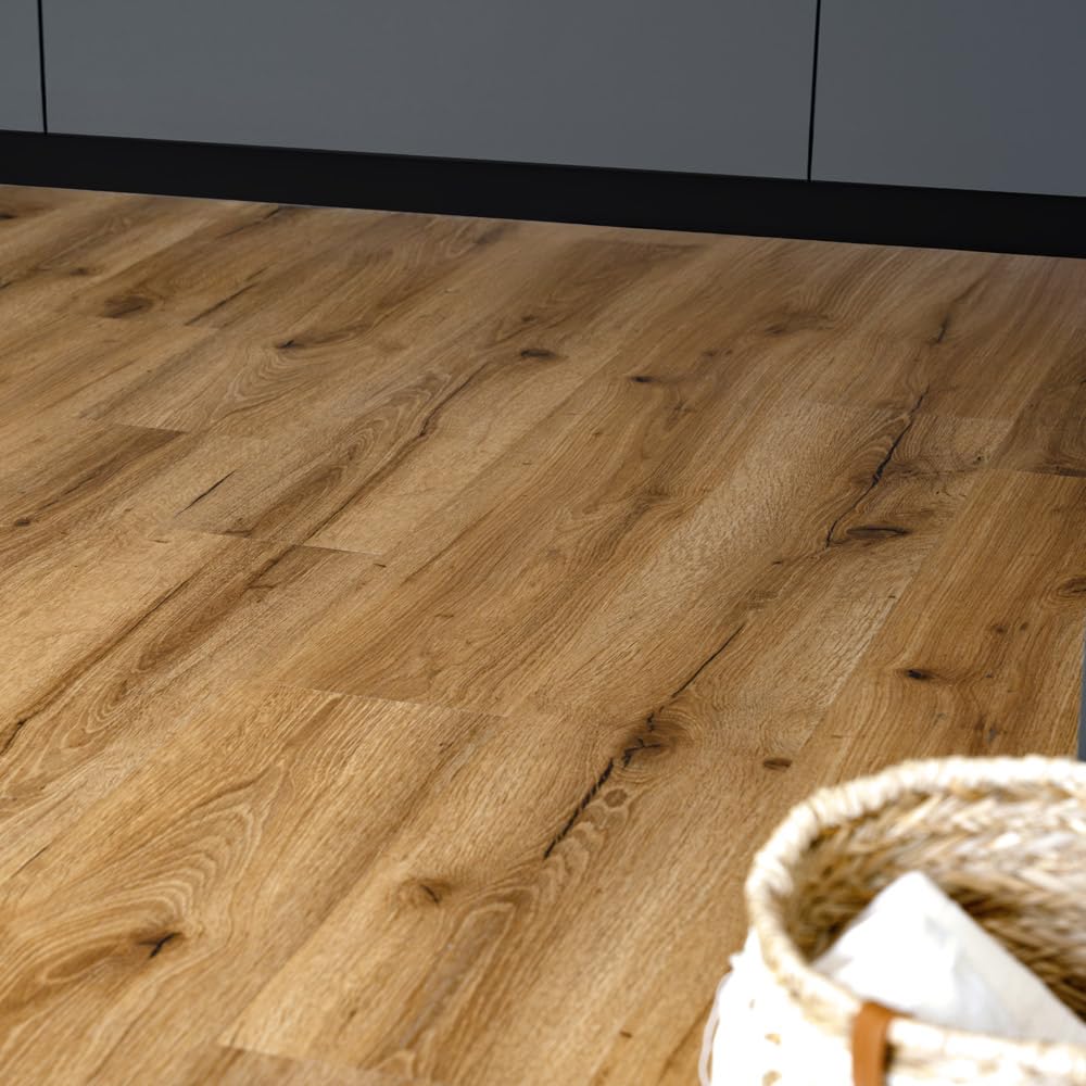 HOME DELUXE Clic Vinyl Floor con calpestio ROMIA Rovere - 20 m² | clic in vinile con isolamento acustico, pavimento in vinile con isolamento acustico, clic pavimento in vinile con isolamento