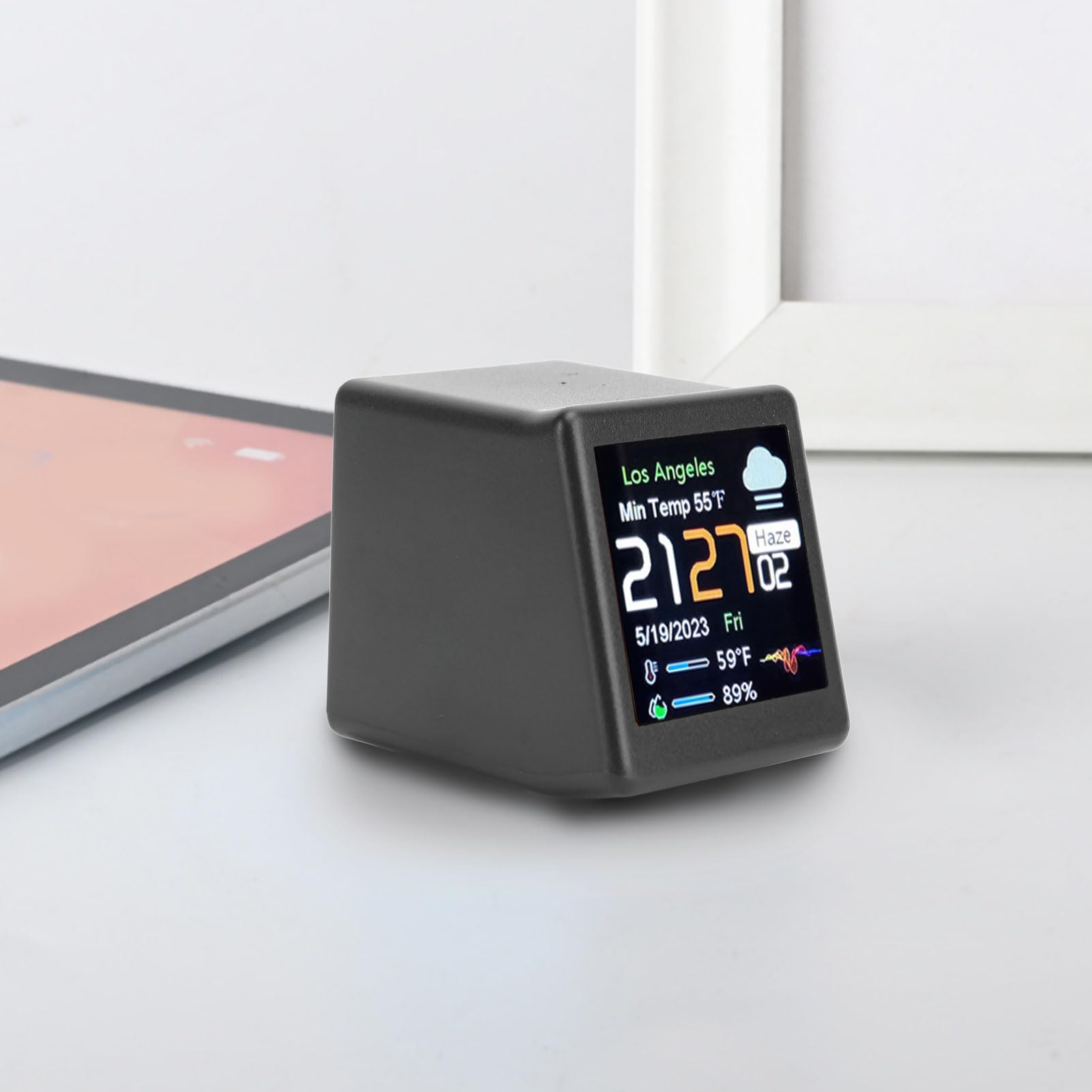 Amazon.com: Zunate Wi Fi Clock with LCD Display, DIY Programming Digital  Clock, Crypto Ticker Display with Calendar, Temperature, Weather Forecast  for Home Office Desk Decor (Black) : Home & Kitchen