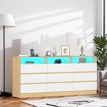 【ARI9/1】draw drawers ネイビー キャミソール　セット Amazon.com: Auromie 9 Drawers Dresser, Double Modern Chest