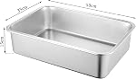 Stainless Steel Cat Litter Box, 50×35×15cm Low Entry Metal Litter Pan, Large Litter Box for Cats and Kittens, Easy Cleaning, Odor Free