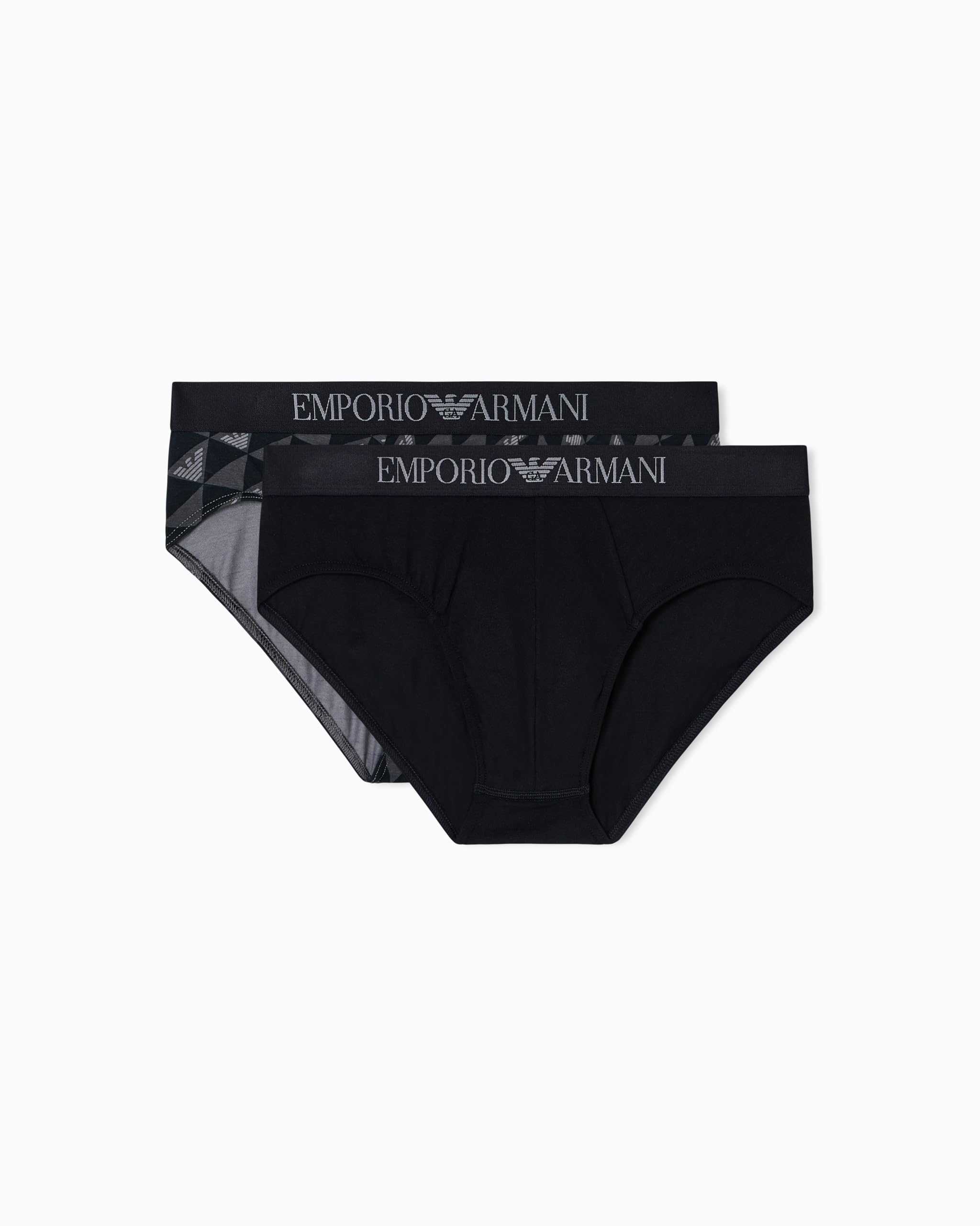 Emporio Armani Man's Classic Pattern Mix 2-Pack Brief Black M