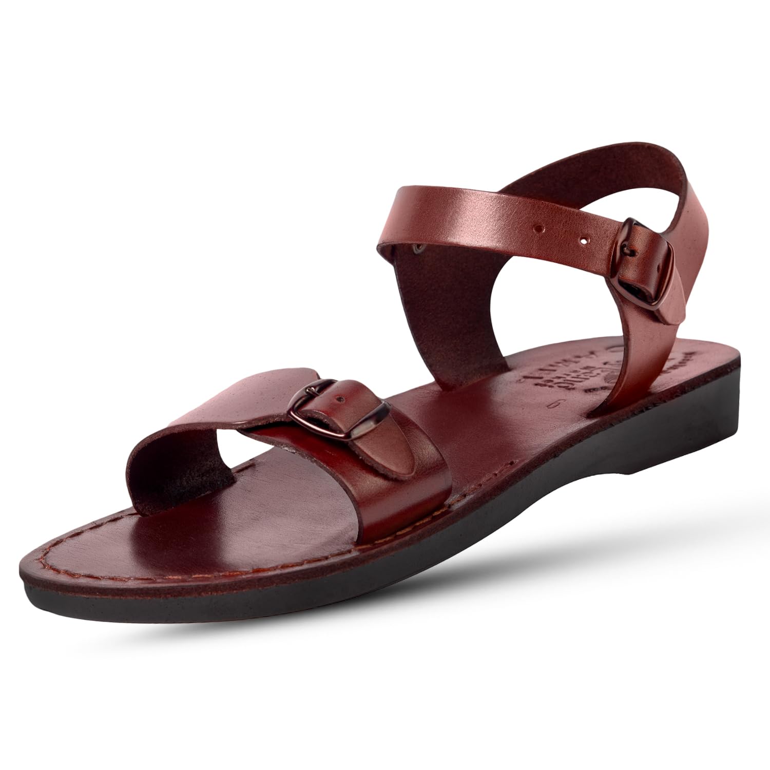 Holy Land Market Men/Women Biblical Jesus Leather Sandals/Slides From Jerusalem (Jerusalem Style I) - 4.5-5 Women/3.5-4 Men