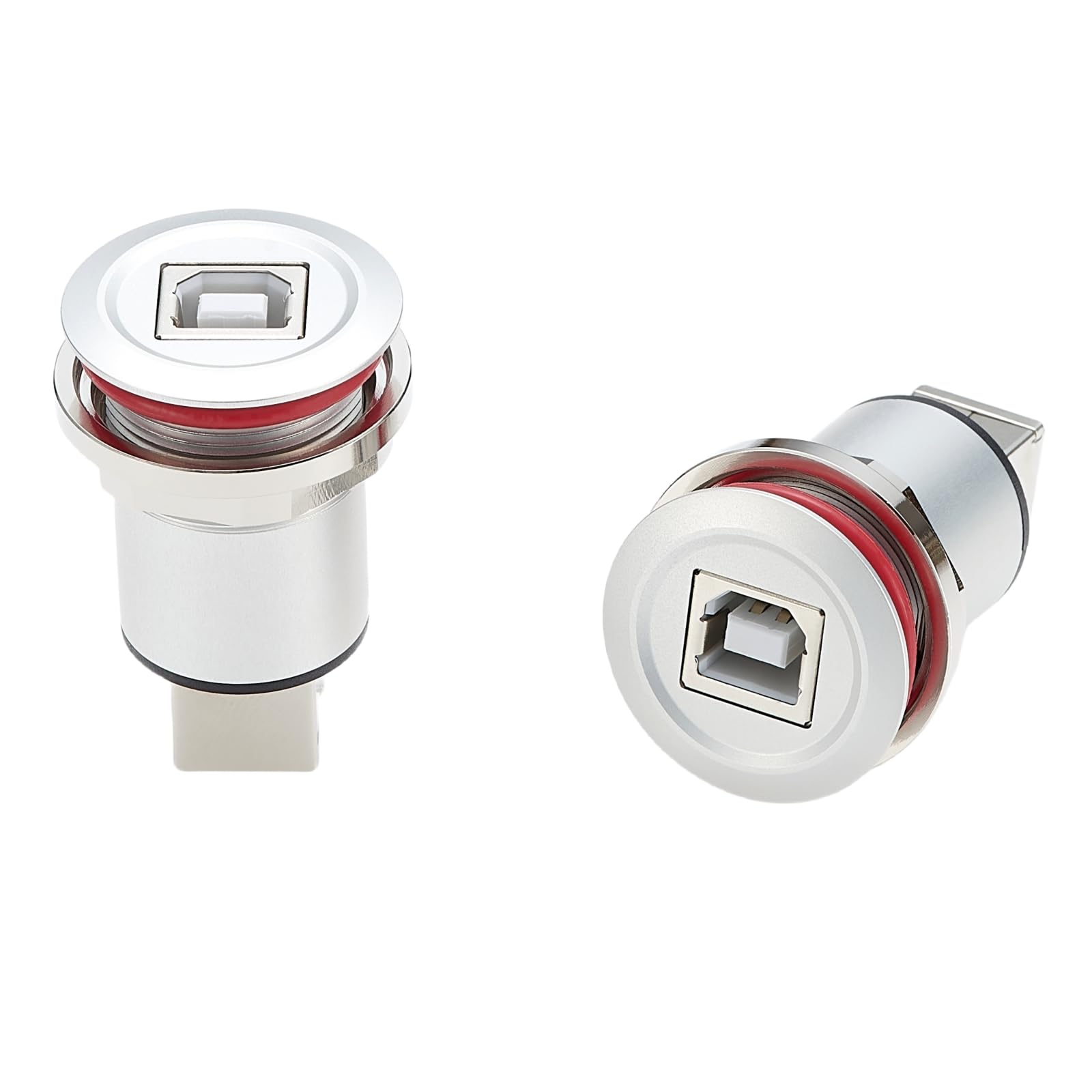 USB B żeński na żeński zmieniacz płci USB 2.0 typ B wpuszczany do montażu podtynkowego do montażu podtynkowego, bezszwowy adapter do drukarek, skanery do przesyłania danych (5 sztuk)