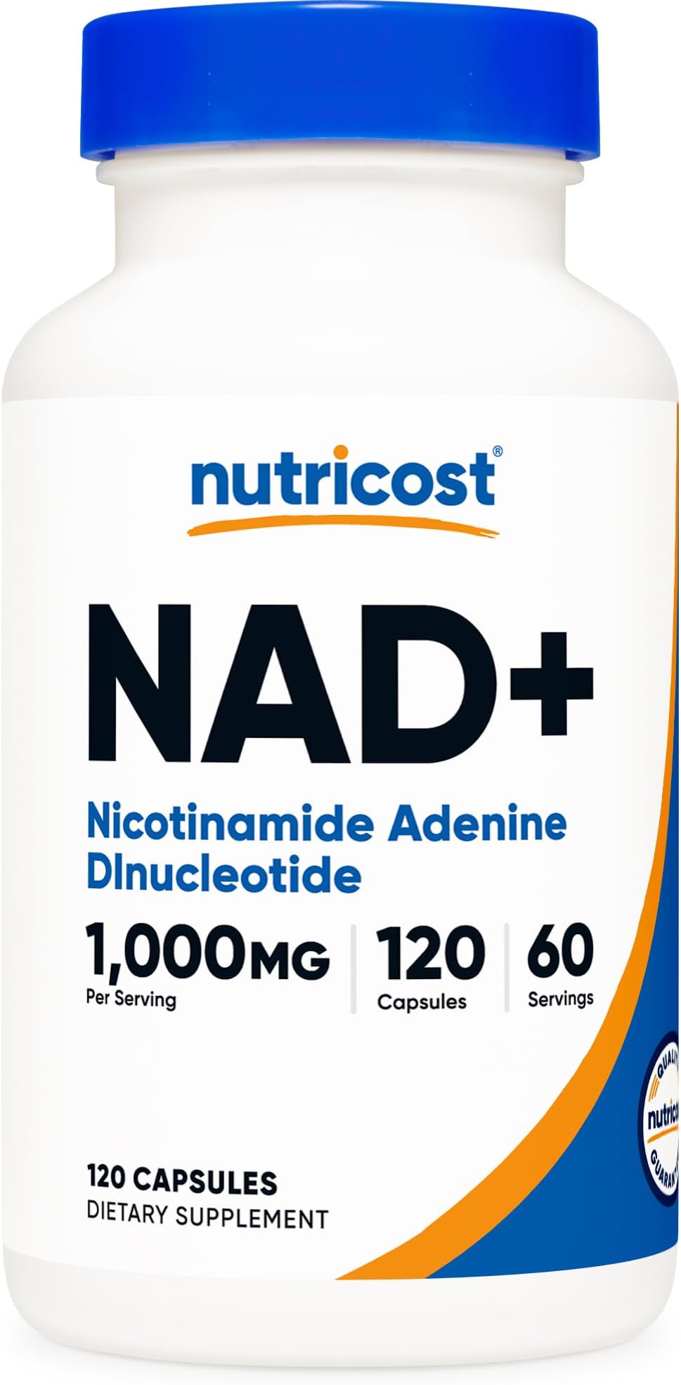 NAD+ Supplement 1,000mg per Serving,120 Capsules (Nicotinamide Adenine Dinucleotide) - 60 Servings, Gluten-Free, Vegan