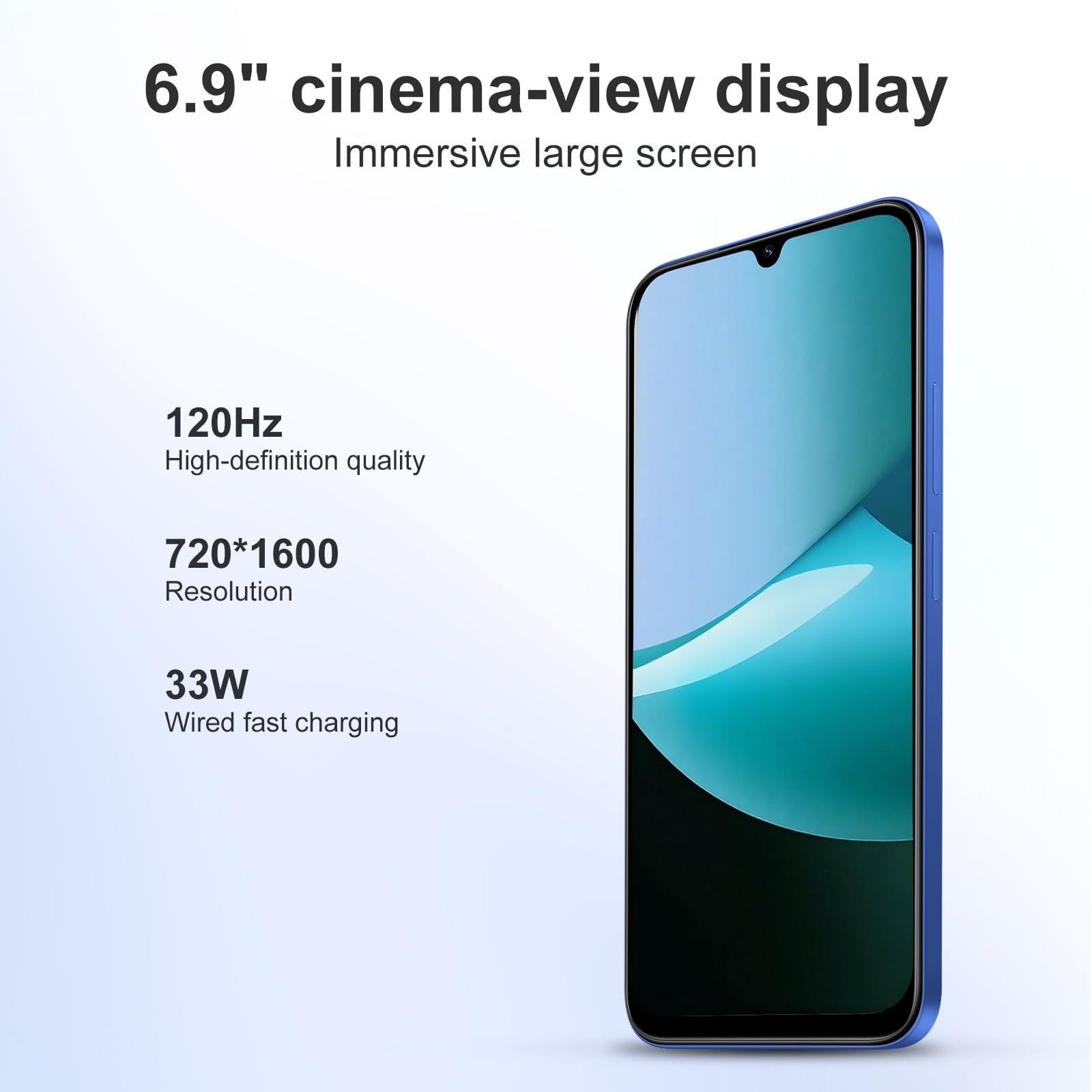 XIAOMI Redmi 15C 4+128GB Smartphone, Display 6.9" HD+ 120Hz, Batteria 6000mAh, Processore Octa-Core, Fotocamera 50MP, HyperOS 2, Blu, Include Custodia Protettiva