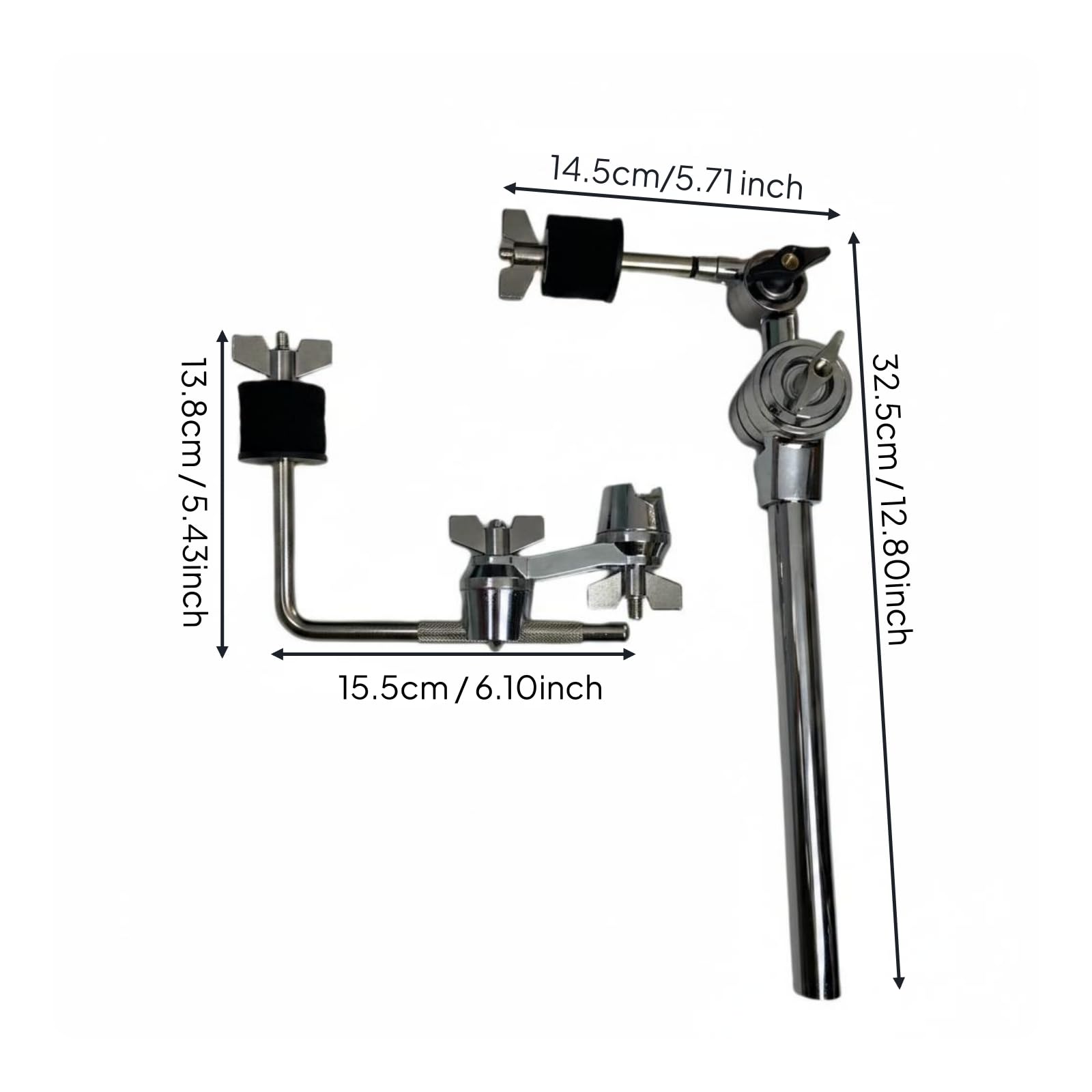 Adaptateur Pied Cymbale avec Bras Extensible en Métal pour Configuration Batterie Compacte et Efficace