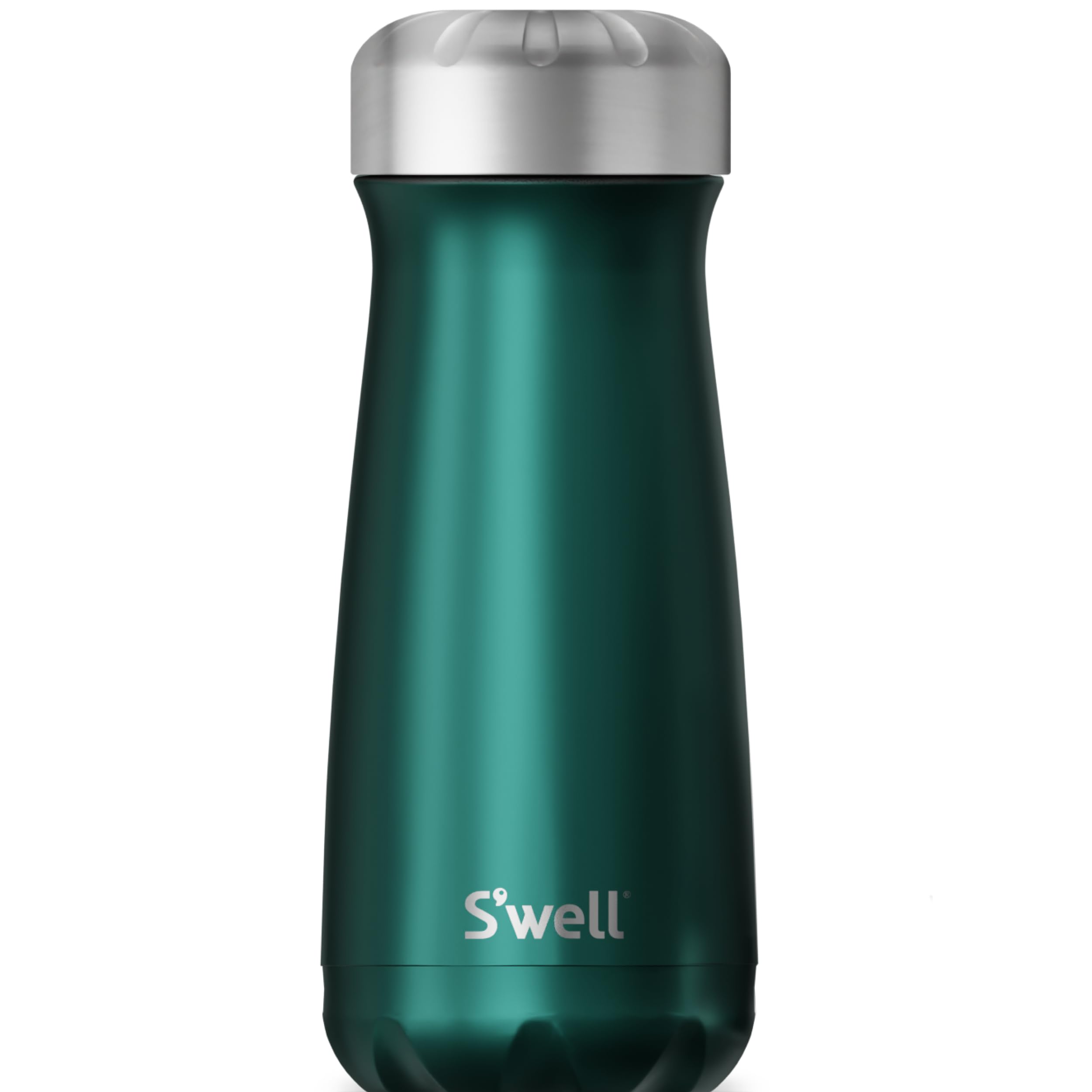 S'wellStainless Steel Traveler 17 Fl ounces Green Sapphire Triple-Layered Vacuum-Insulated Travel Mug Keeps Coffee, Tea and Drinks Cold for 24 Hours and Hot for 12 BPA-Free Water Bottle