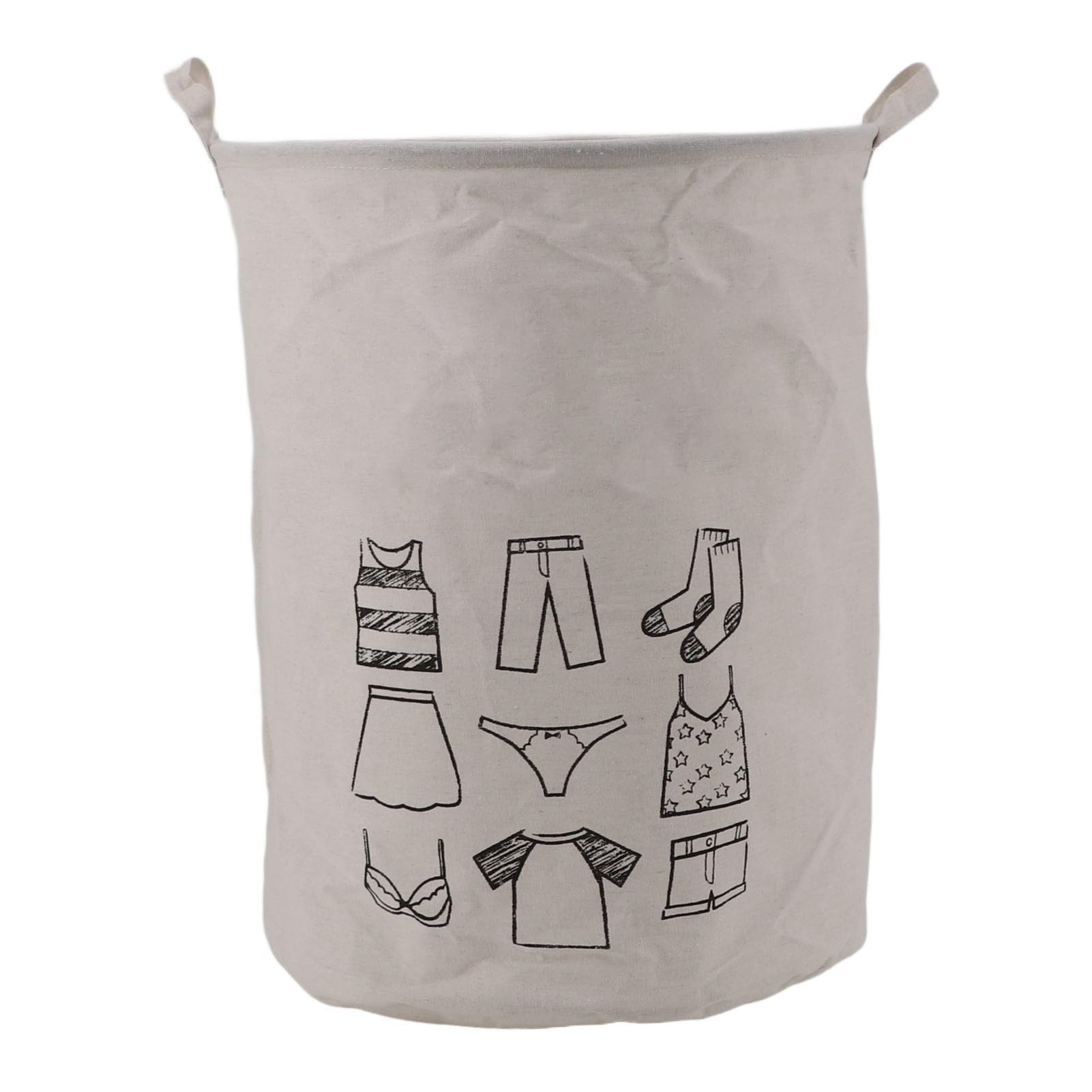 Cesta de lavandería plegable grande de lino y algodón para baño