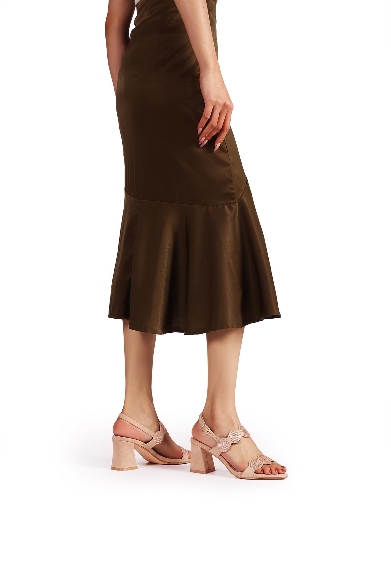 QUEEN HELENA Sandali Eleganti con Strass Scarpe Aperte con Tacco Medio Donna ZM9637
