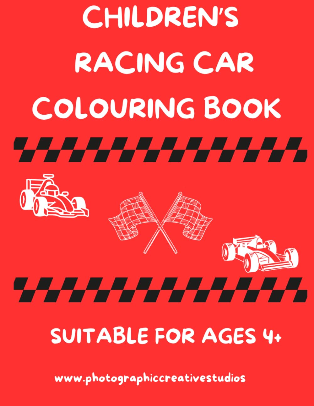Children's Racing Car Colouring Book for Kids: Suitable for ages 4+