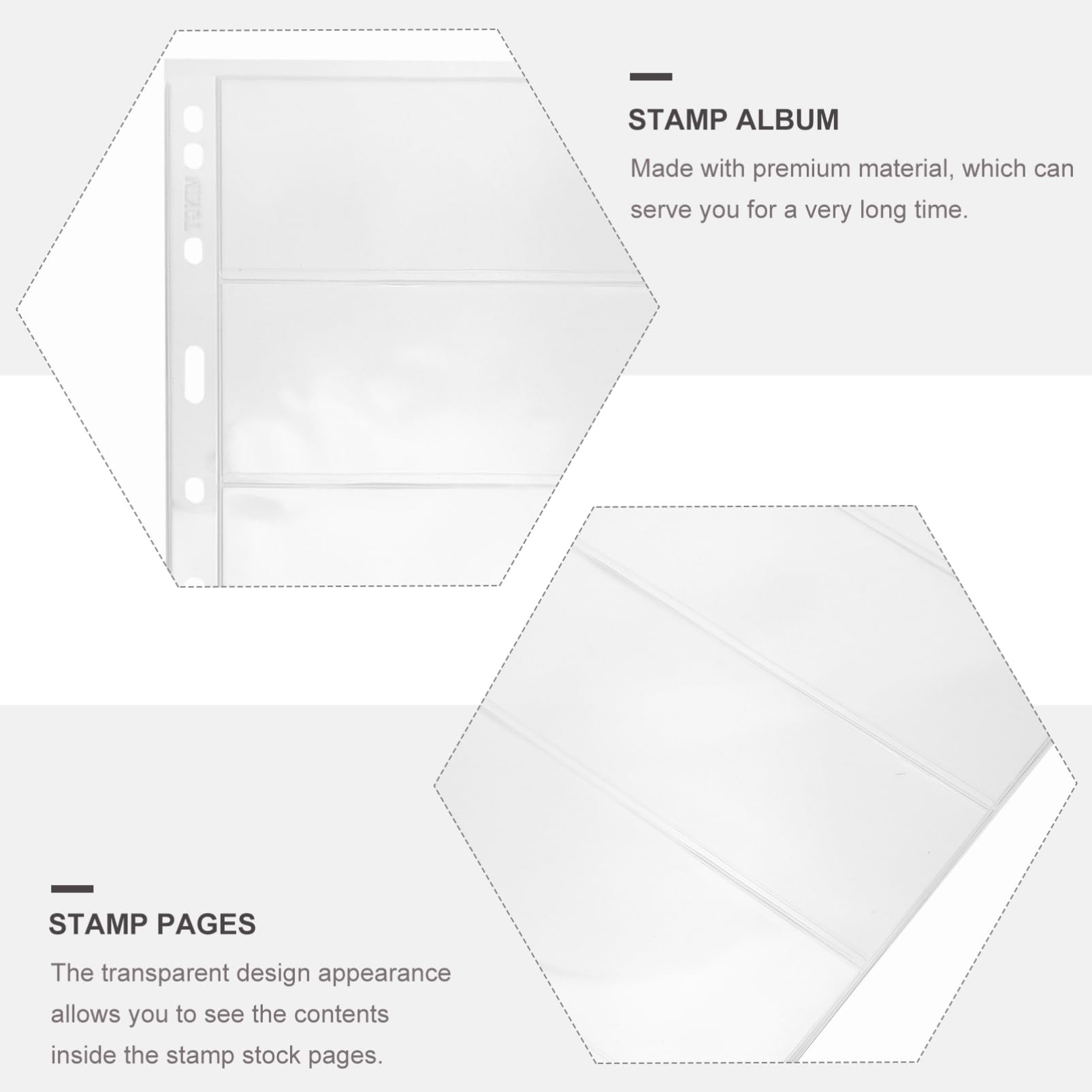 POPETPOP 20 Fogli Pagine Album per Francobolli in Pvc con 9 Buchi, Protezione Contro Polvere e Danni, per Collezionare Banconote e Monete