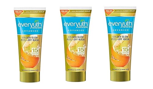 Everyuth Máscara despegable con brillo dorado con oro de 24 quilates (1.06 oz × 03 qty), para una equidad instantánea y un brillo dorado