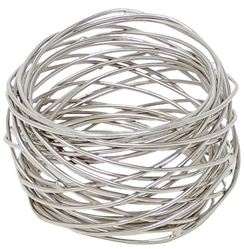 Image of SKAVIJ Handmade Twisted Wire Mesh Napkin Rings Holders Decor Dinner Party Wedding Thanksgiving Christmas Gathering (Silver 4pcs)