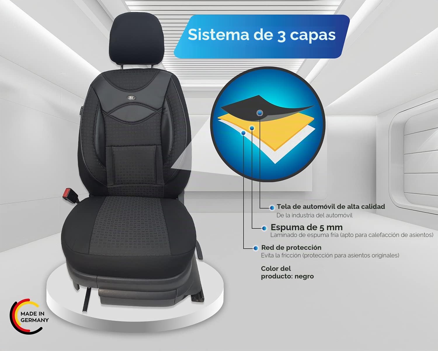 BREMER SITZBEZÜGE Fundas de Asiento a Medida para Mercedes Vito Viano W639 128
