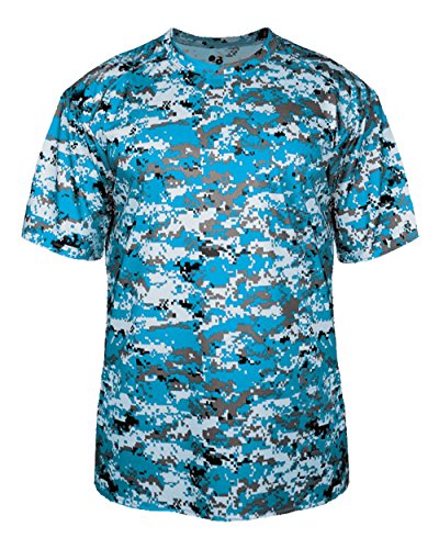 Adult Large Bright Blue Digi-Camo Moisture Wicking Jersey Uniform Shirt