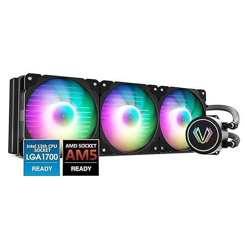 Miniatura 4 de Vetroo V360 - Enfriador líquido de CPU, 3 bombas RGB direccionables de 4.724 in y ventiladores PWM, radiador de 14.173 in 290 W TDP AIO