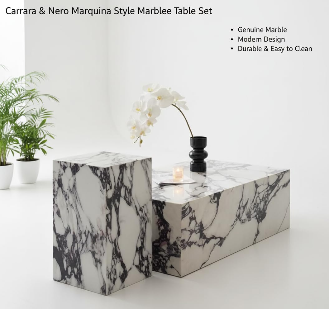 Amazon.com: Natural Calacatta Viola Marble Side Table, 11.8