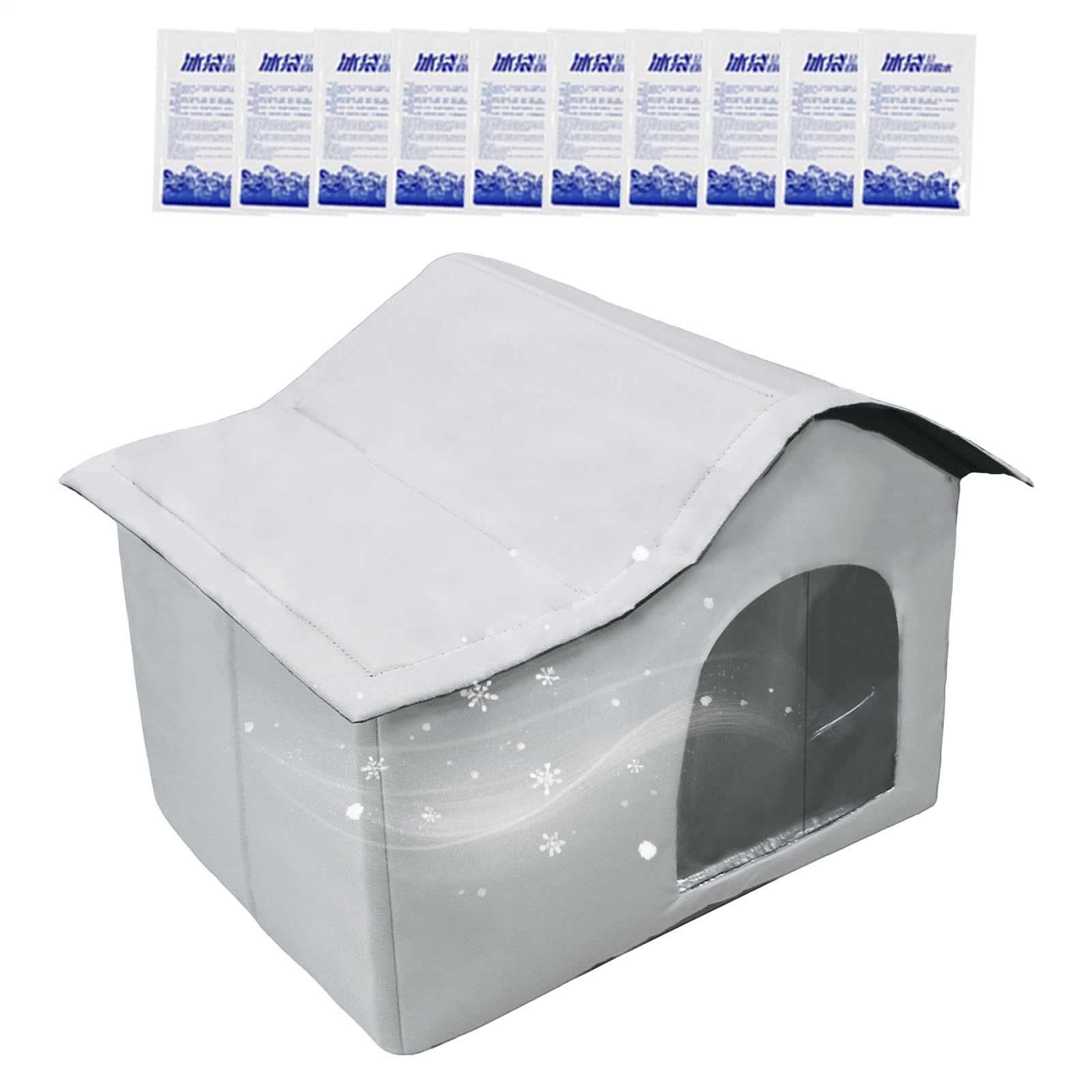 Maison Rafraîchissante pour Chat d'Extérieur - Refuge Rafraîchissant d'Extérieur Pour Animaux - Abri Pour Cages Avec Poches à Glaçons Pour Intérieur Extérieur Camping Jardin