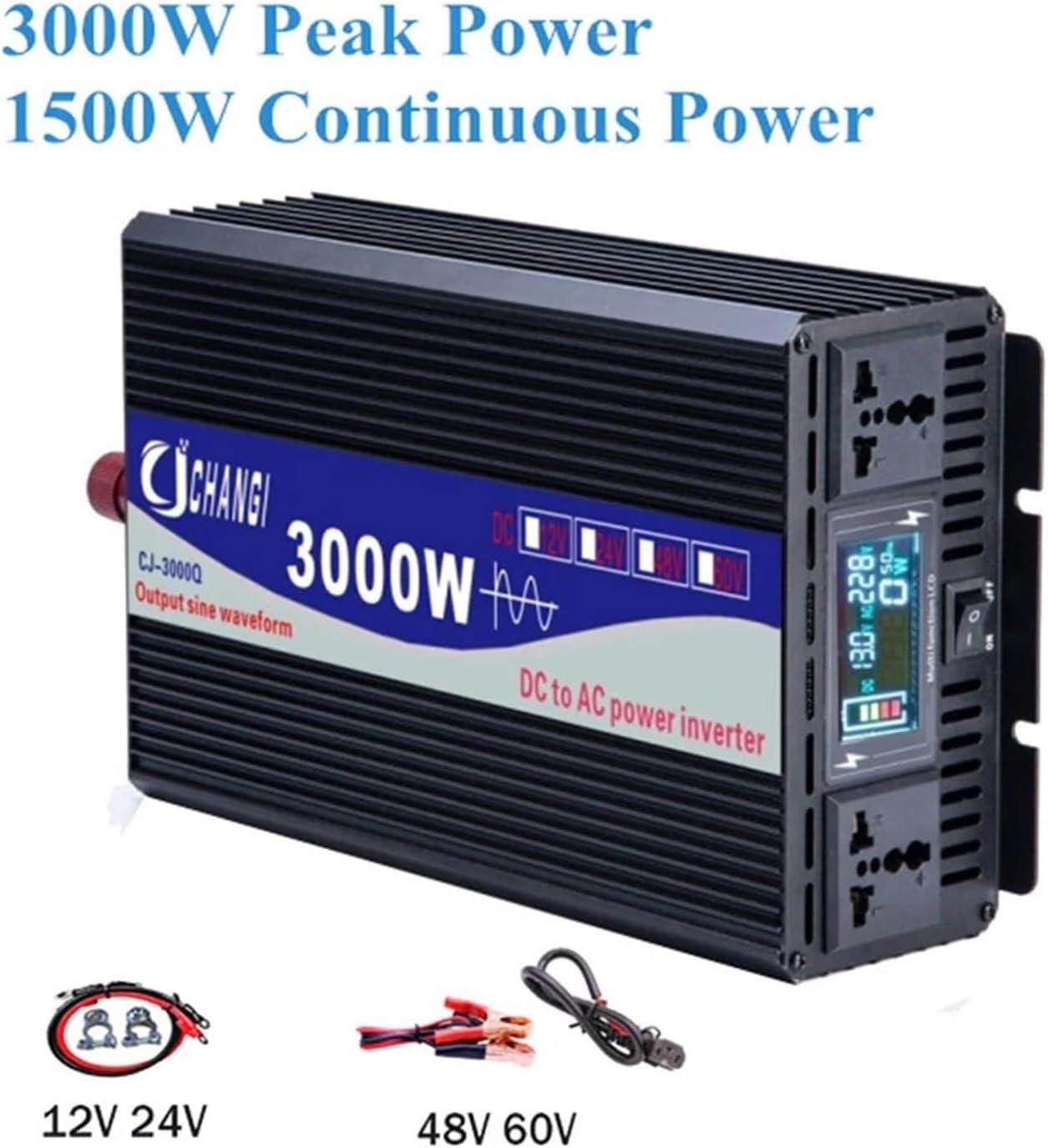 3000W/4000W/5000W Inverter 12V 24V 48V to AC 220V Converters 50HZ 60HZ Power Inverter(4000W,60V_220V(50HZ)_Universal)(3000w,24V-220V(50HZ)-Universal)