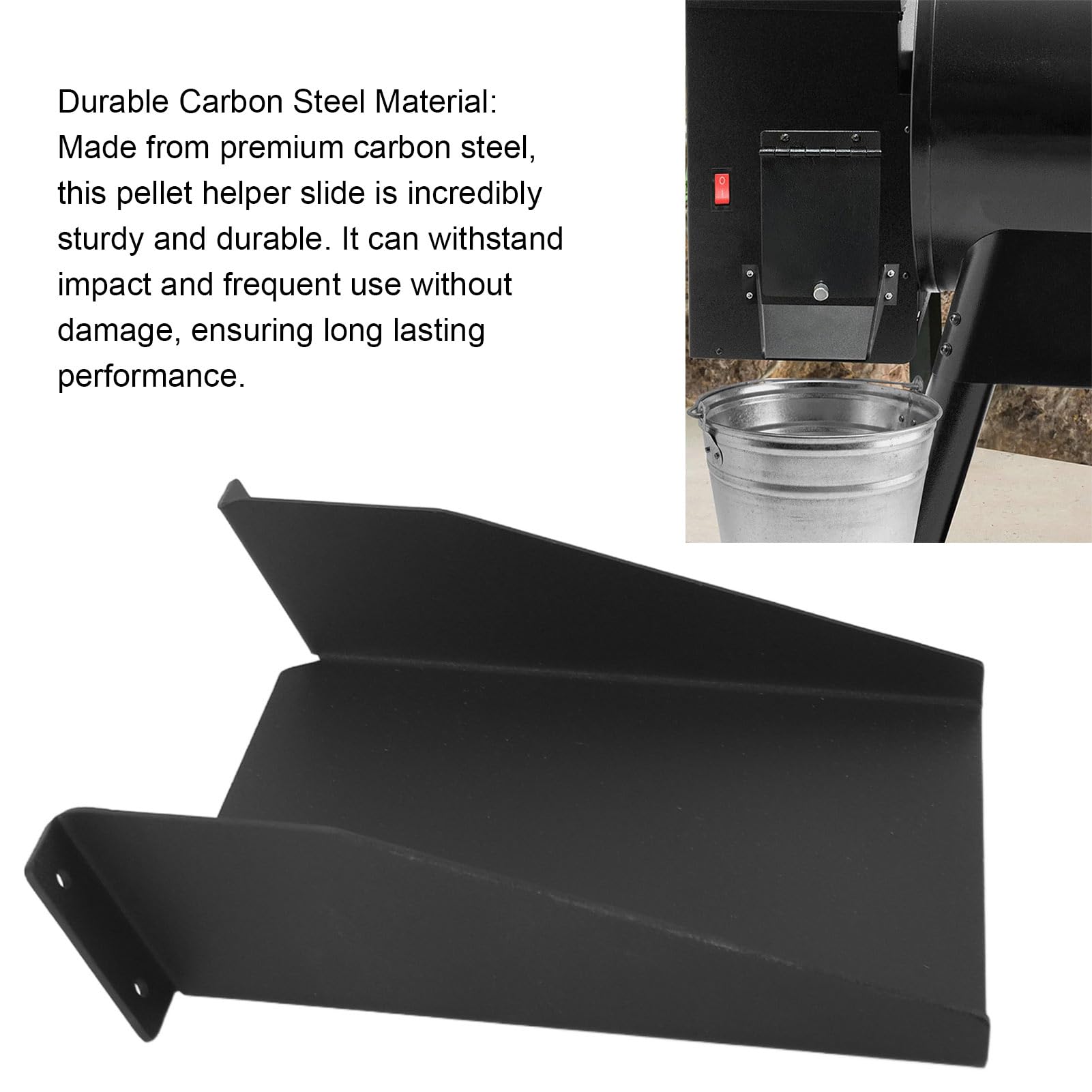Magnetic Pellet Helper Chute, for Grill with Carbon Steel Easy Washing Wood Pellet Assist Slide Compatible for 885