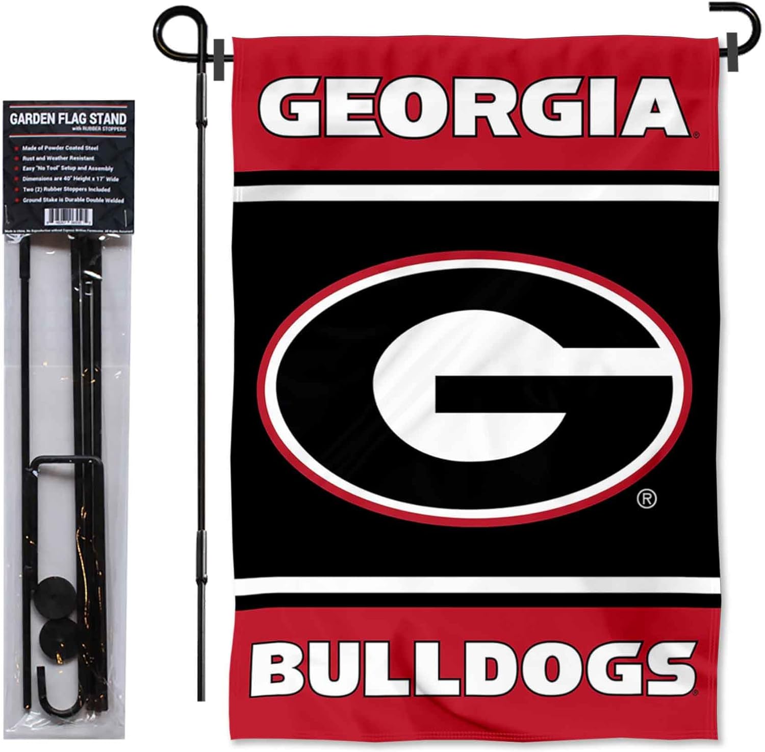 Georgia Bulldogs Garden Flag with Stand Holder - Image 2