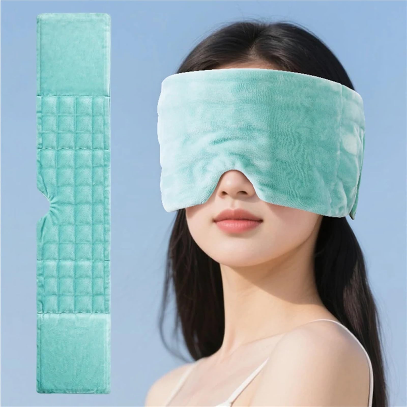 Gewichtete Augenmaske Weiche, bequeme Passform, schwerkraftgewichtete Schlafmaske, atmungsaktiv, lichtblockierend(Grey)