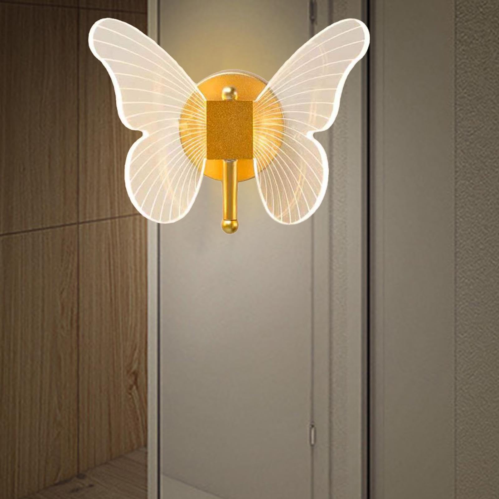 rockible Lámpara de Pared de Mariposa LED Luces de Pared de Mariposa Aplique de Pared Decorativo Moderno Accesorio de luz LED para Pasillo Habitación de niños, Luz Blanca