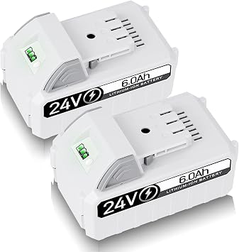 3rd-generation+DC PORT2Pack 24V 6.0Ah Replace Battery for Snow Joe, Sun Joe, Power Joe, Aqua Joe 24V iON+ Tools 24BAT-LTX 24VBAT-LTW 24VBAT-LTE 24VBAT-LT 24VBAT-XR Lithium Ion Power Tool Battery