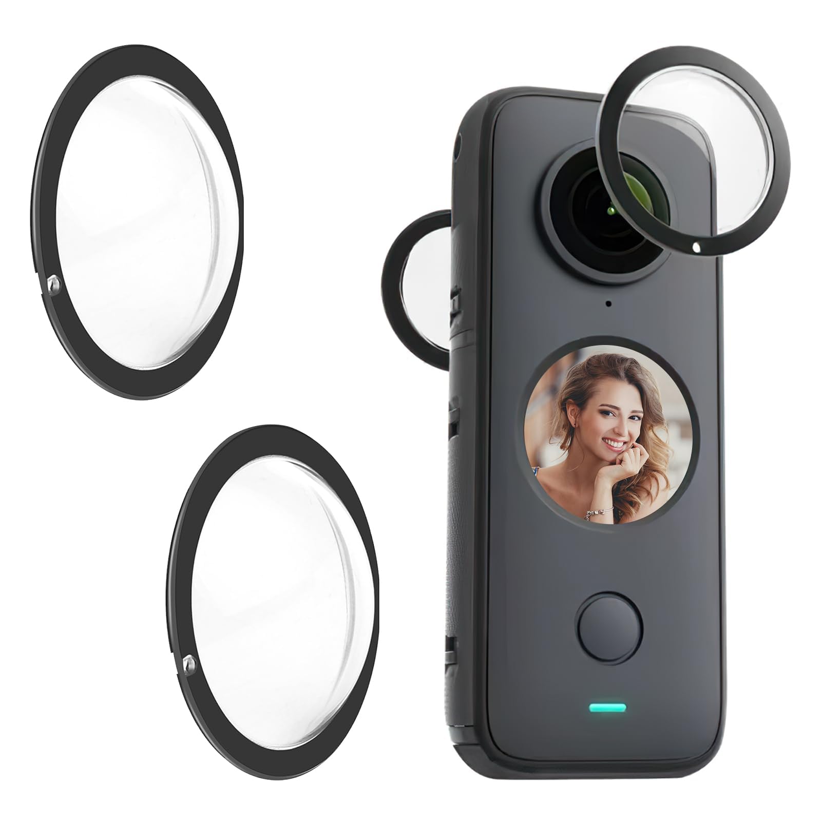 Double Protège-objectif Pour Insta360 One X2 - En Polycarbonate - Transparent Et Léger - Protection Anti-rayures