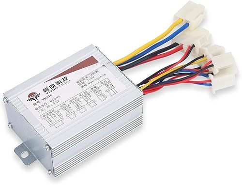 Dilwe Controlador cepillado de bicicleta eléctrica, controlador de velocidad de motor cepillado controlador eléctrico para 24 V 350 W eléctrico