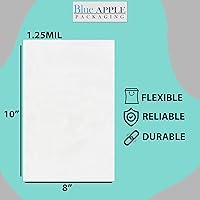 Vista 2 de Bolsas de polietileno planas transparentes de varios tamaños, 8 x 10 pulgadas y 100 bolsas de 1.25 mil, embalaje de plástico plano con parte