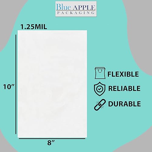 Miniatura 2 de Bolsas de polietileno planas transparentes de varios tamaños, 8 x 10 pulgadas y 100 bolsas de 1.25 mil, embalaje de plástico plano con parte