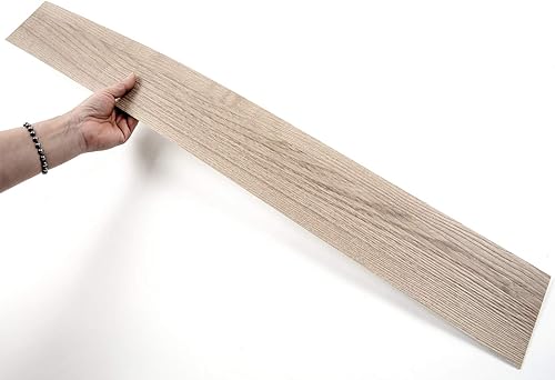 Miniatura 3 de ROSEROSA Pelar y pegar, tablón de piso de polipropileno de ingeniería con patrón de madera de acacia, suelo duradero (ECK-705: 5 tablas)