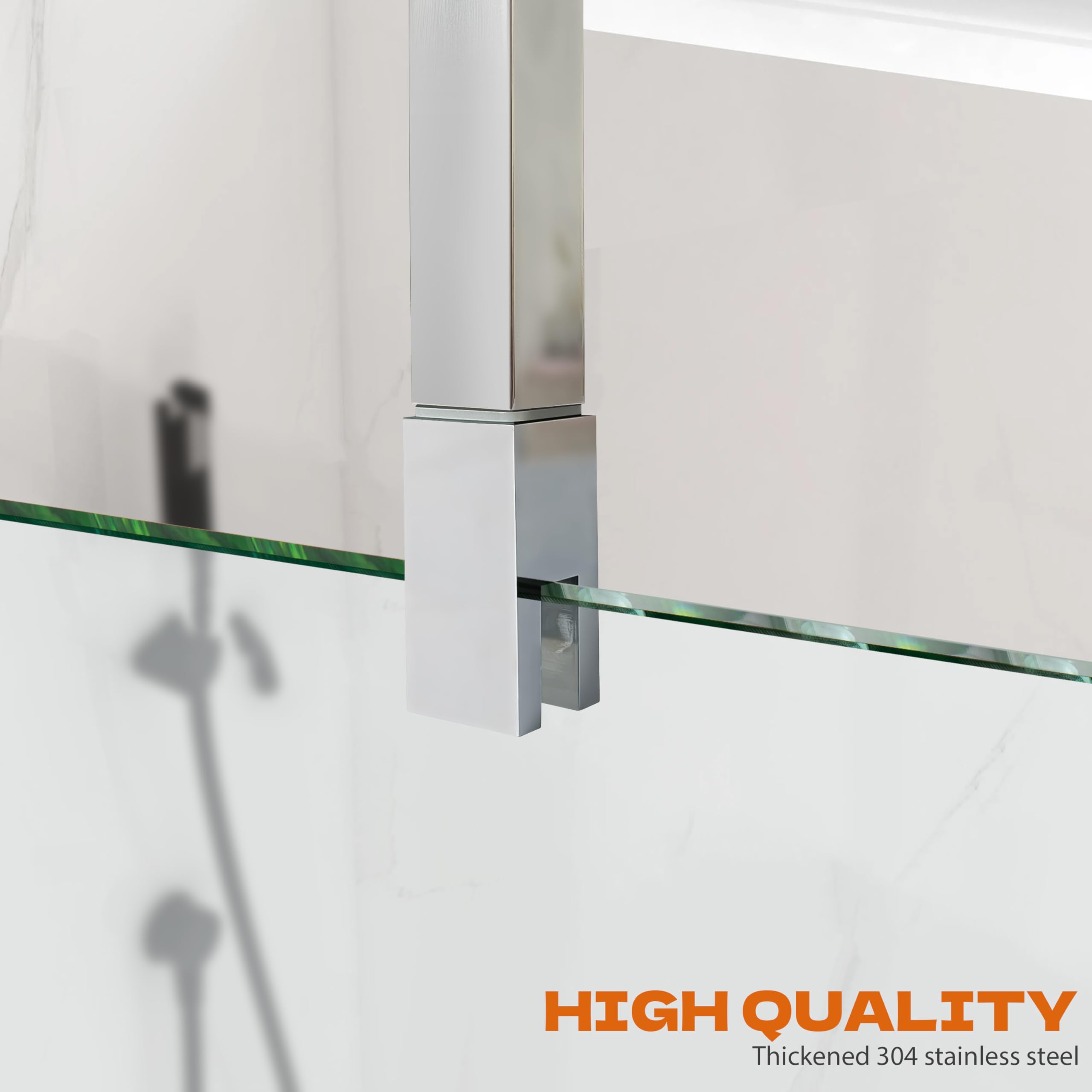 Shower Glass Door Fixed Rod Clamp Stainless Steel Adjustable Shower ...