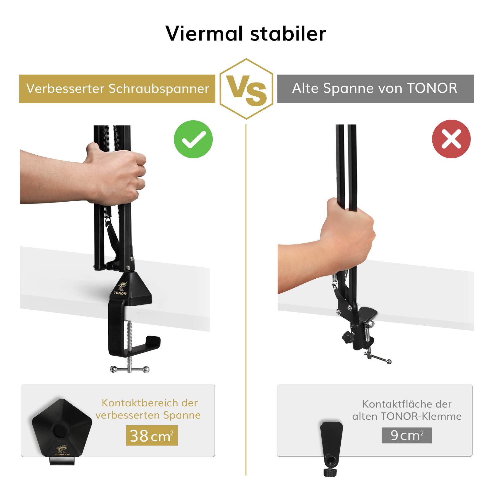 TONOR Mikrofon Ständer mit Popschutz
