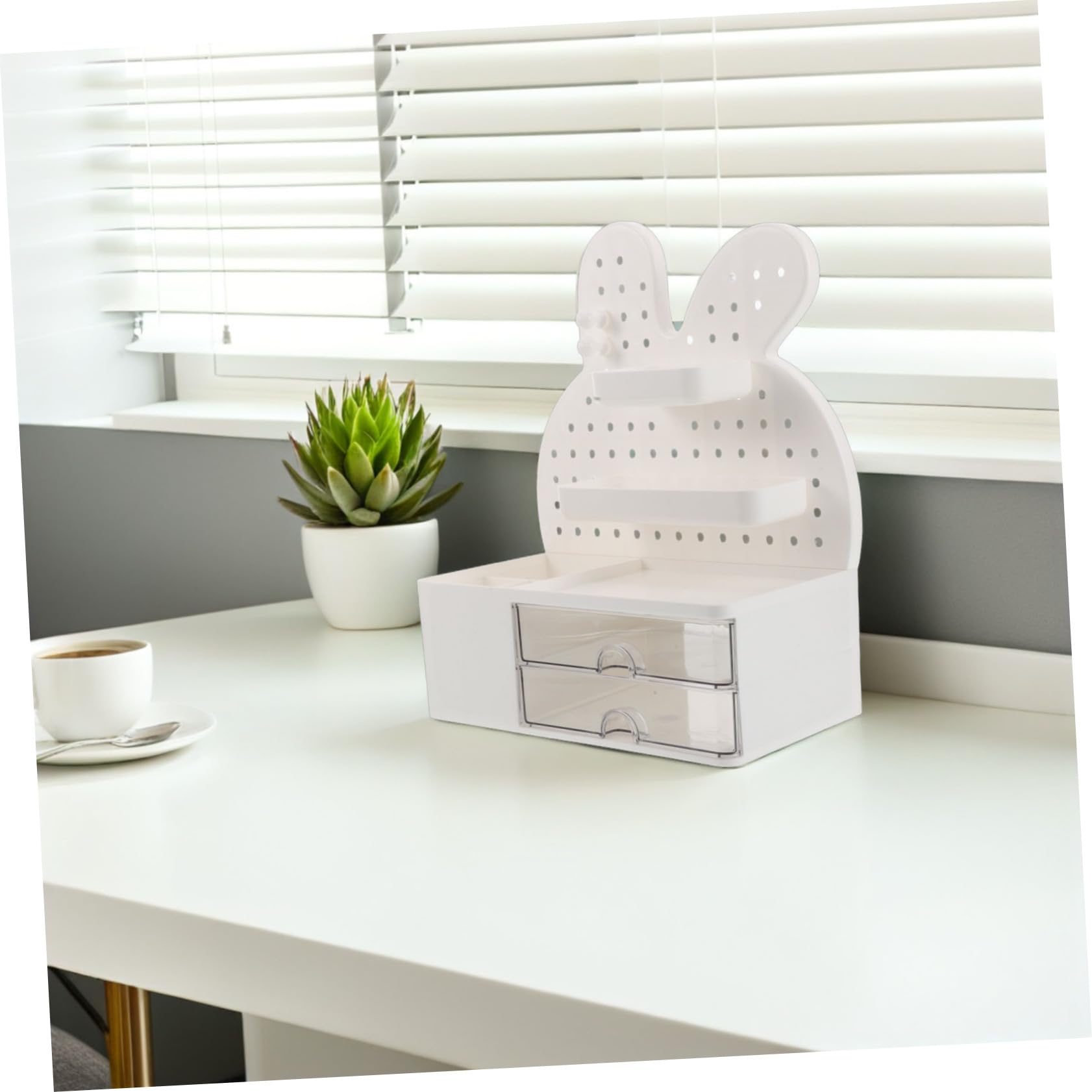PRETYZOOM Organizador Multiusos Escritorio Almacenamiento Tablero Perforado Cajones Papelería