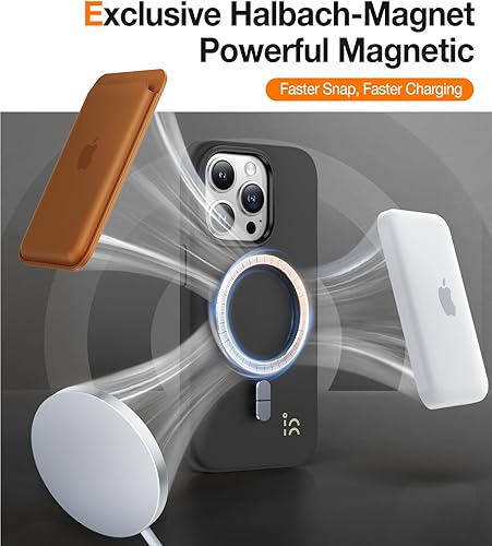 Miniatura 8 de TORRAS Funda magnética de silicona diseñada para iPhone 14 Pro, probada en caídas de grado militar, compatible con MagSafe, delgada, protectora a