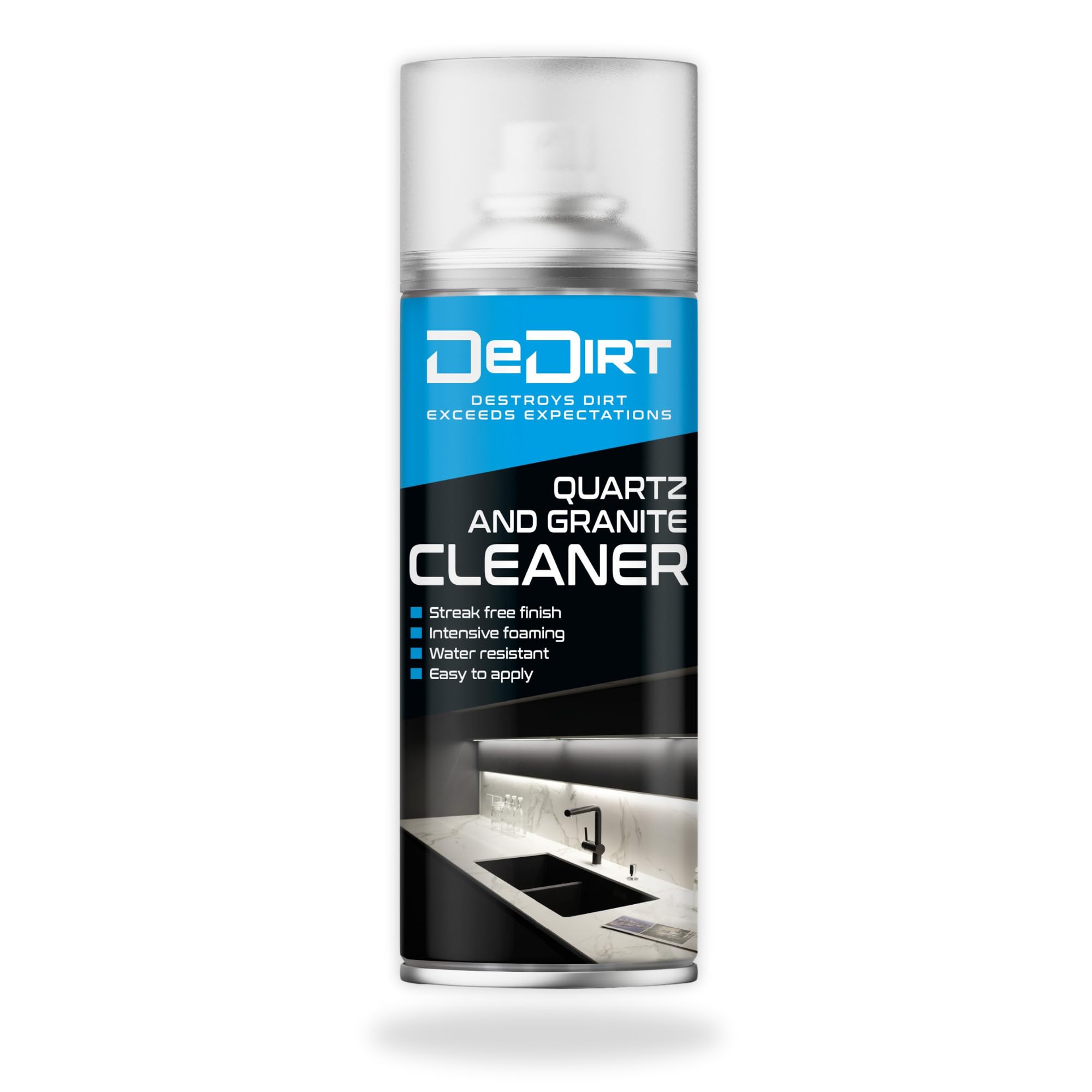 Quartz and Granite Worktop Cleaner Non-Abrasive Spray Gentle Clean and Shine Granite & Quartz Polish - 400ml