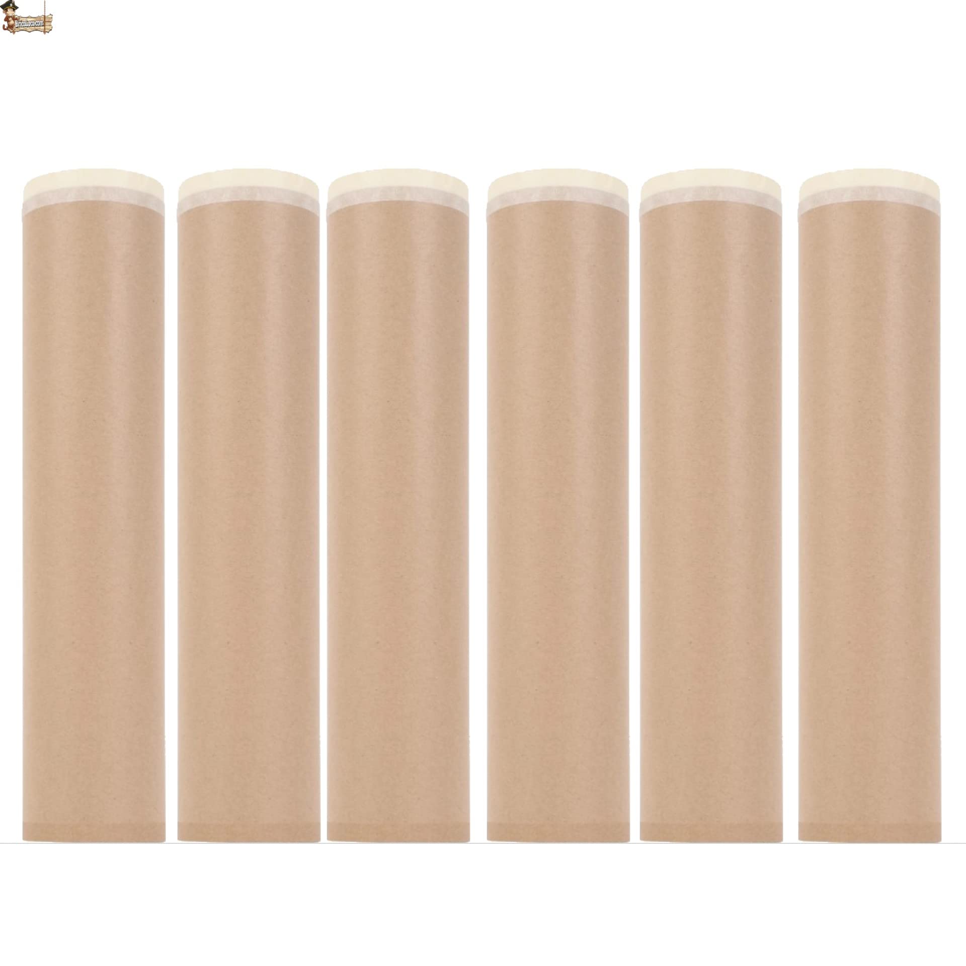 BricoLoco.com Ruban adhésif pour peinture avec papier kraft marron – Ruban de protection pour peindre et masquer facilement (6 pièces 45 cm x 20 mts.)