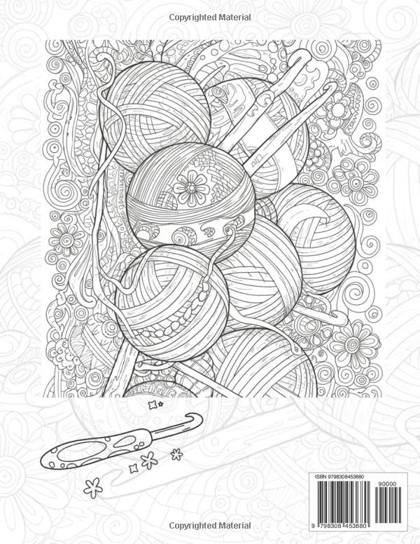 The Ultimate Crochet Coloring Book: 50+ Beautiful Patterns, Stitches & Yarn to Color, Relax and Enjoy image 3