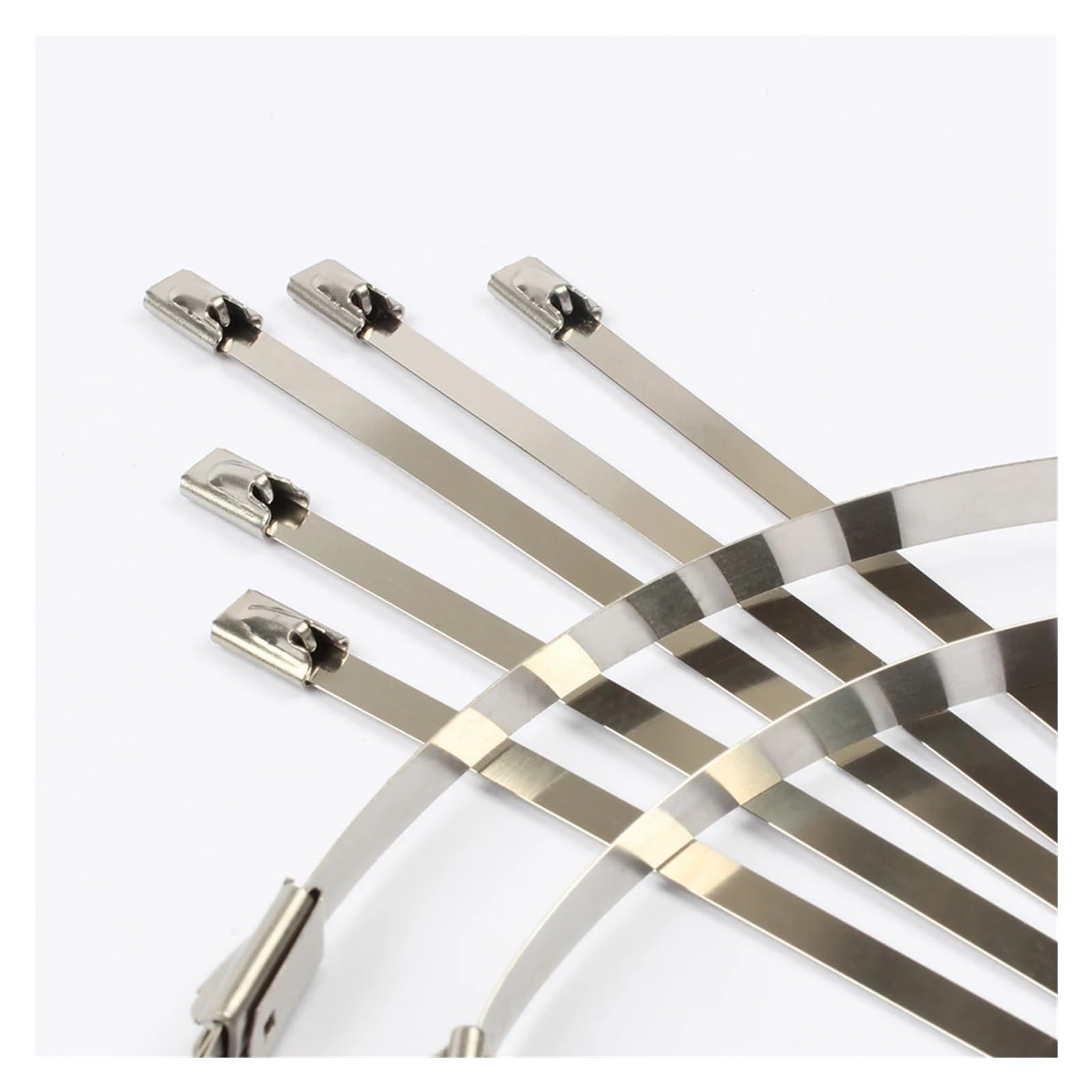 100 Uds. Bridas de cables de acero inoxidable autoblocantes de 8mm de ancho bridas de metal con cierre automático(8mmx300mm)